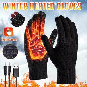 Electric Power USB Heated Gloves Winter Heating Warming Thermal Snow Hand Warm